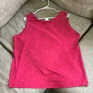 Chico's Travelers Collection Size 4 (XXL) Red Boxy Sleeveless Tank Top